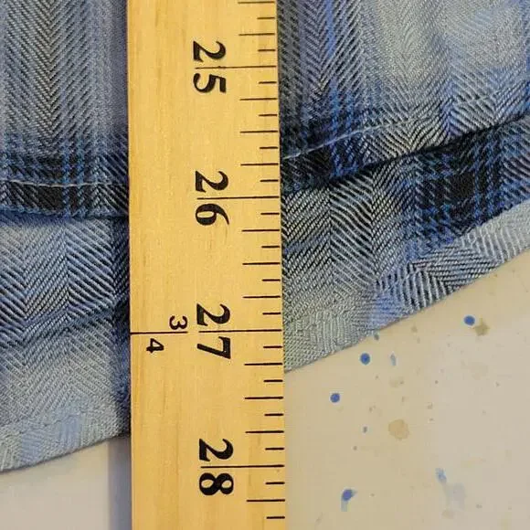 Bass 2 Pack Red Blue Plaid and Stripes Peasant Tops Women Size M - Picture 6 of 8